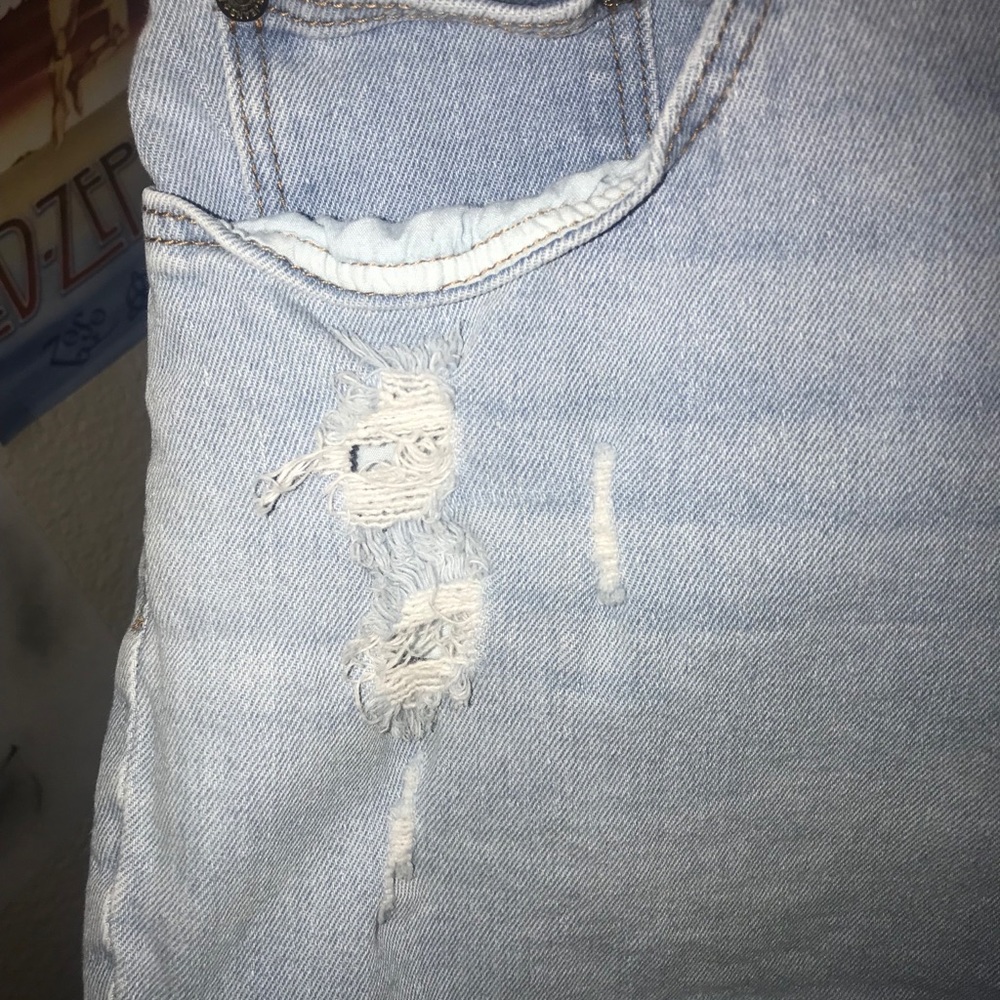 Light Blue Ripped Shorts - Picture 3 of 5